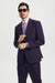 Men's Vested One Button Peak Lapel Stacy Adams Designer Suit in Eggplant