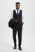 Men's Two Button Vested Stacy Adams Designer Basic Suit in Black