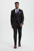 Men's Two Button Vested Stacy Adams Designer Basic Suit in Black