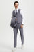 Men's Two Button Vested Stacy Adams Basic Designer Suit in Medium Grey