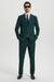 Men's Two Button Vested Stacy Adams Basic Designer Suit in Hunter Green