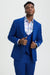 Men's Vested One Button Peak Lapel Stacy Adams Suit in Indigo Blue