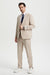 Men's Vested One Button Peak Lapel Stacy Adams Designer Suit in Tan