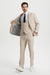 Men's Vested One Button Peak Lapel Stacy Adams Designer Suit in Tan