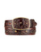 Burnished Original Eel Skin Fashion Western Belt Brown