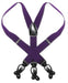 Solid Purple Black Suspenders For Men Elastic Y-Back Button & Clip-On Man'S -Men'S Neck Ties - Mens Dress Tie - Trendy Mens Ties