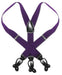 Solid Purple Black Suspenders For Men Elastic Y-Back Button & Clip-On Man'S -Men'S Neck Ties - Mens Dress Tie - Trendy Mens Ties