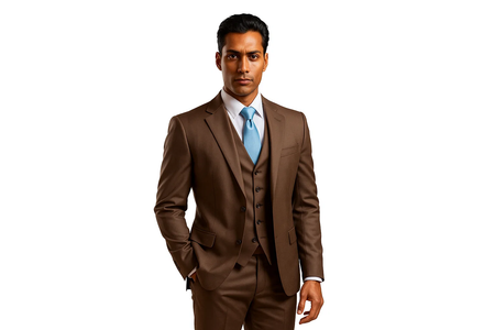 Elegant Men's Chocolate Dark Brown 3 ~ Three Piece Cheap Priced Business Suits Clearance Sale Available in 2 or 3 Buttons Style Regular