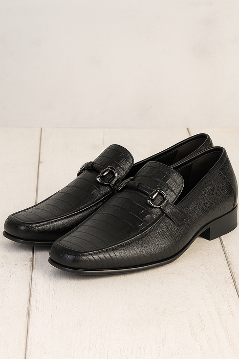 Mens Black Genuine Caiman Belly And Lizard Slip On By Los Altos