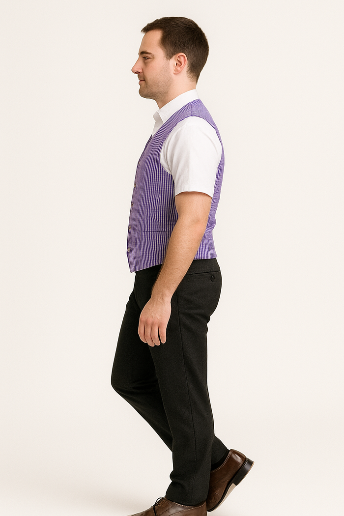 Men's Dark Navy Blue and White Stripe ~ Pinstripe Seersucker Sear sucker suit Vest Set - Image 41