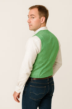 Men's Dark Navy Blue and White Stripe ~ Pinstripe Seersucker Sear sucker suit Vest Set - Image 9