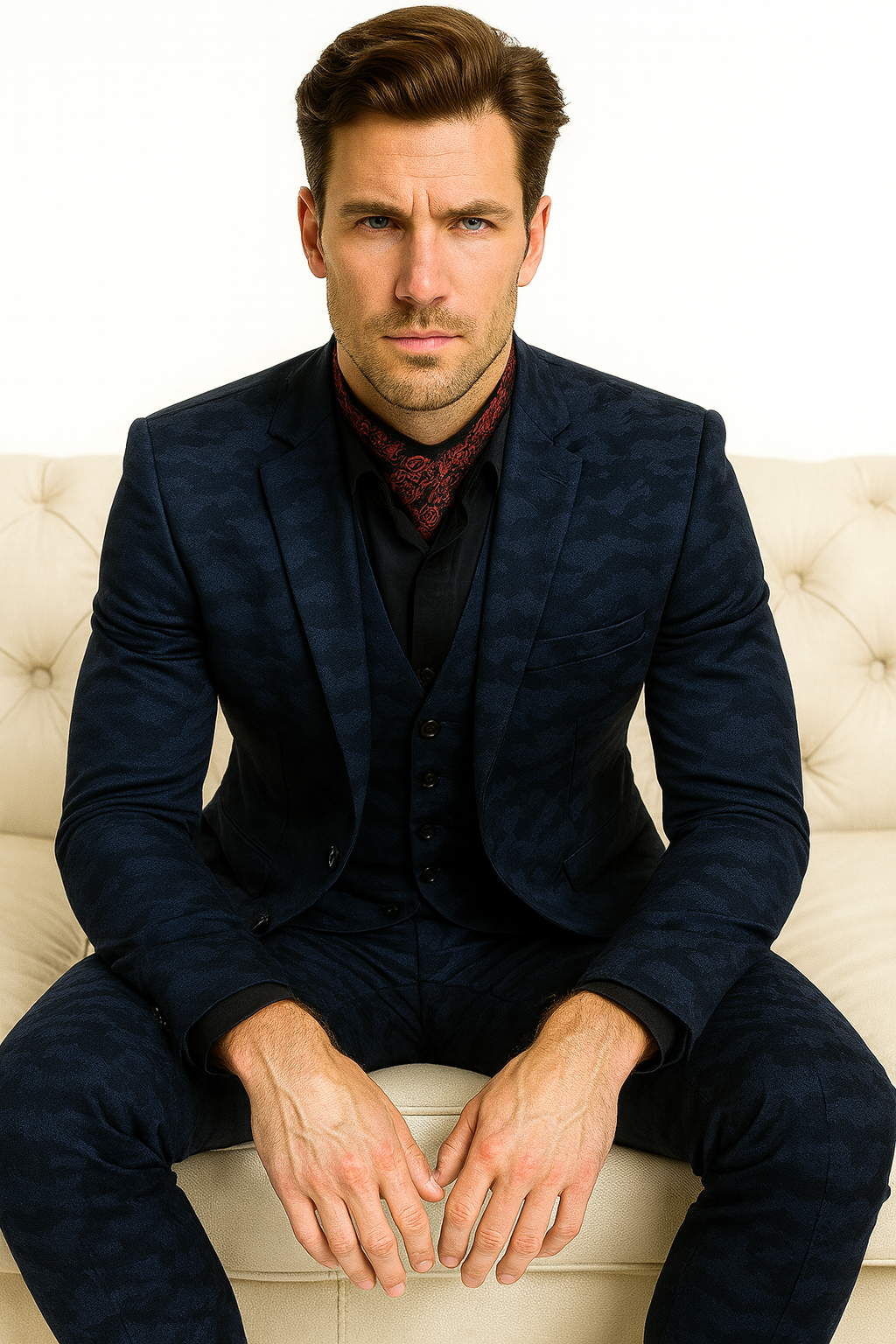 Mens Slim 3 Pieces Black Suit