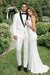 White Shiny Tuxedo Vested Suit - Sateen Sharkskin Fabric Groom Suit