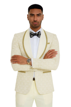 2025 Ivory and Gold 2pc Men's Suit by Tazzio - Image 9