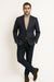 Mens Two Button Navy Cashmere Jacket with Notch Lapel