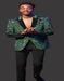 Mens Emerald Green Paisley Blazer With Black Lapel - Velvet Fabric Wedding Tuxedo Dinner Jacket