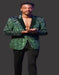 Mens Emerald Green Paisley Blazer With Black Lapel - Velvet Fabric Wedding Tuxedo Dinner Jacket