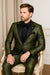 Emerald Green and Gold Floral Tuxedo Suit for Men Perfect Prom or Wedding Suit