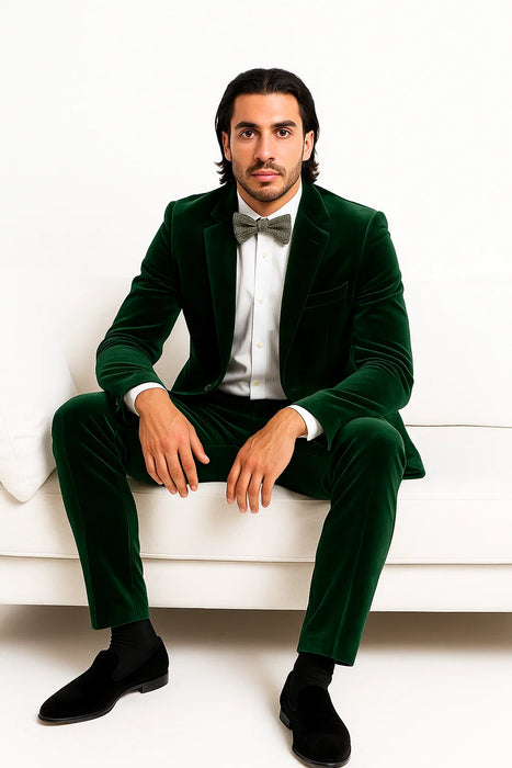 Emerald Green Velvet Suits