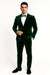 Men’s Emerald Green Velvet Suit – Slim Fit Tuxedo for Weddings, Prom, and Red Carpet Events