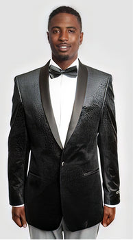 Empire Men's Cheap Priced Designer Fashion Dress Casual Blazer On Sale Side Vents Satin Shawl Lapel Black Blazer