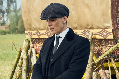 Men's Black Full-length Sleeves Buttoned Closure Peaky Blinders Suit - Peaky Blinders Outfit + Overcoat + Hat (Peaky Blinder Custome) - Image 3