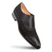 Mezlan Black Ostrich and English Suede Gored Slip On Dress Shoes for men