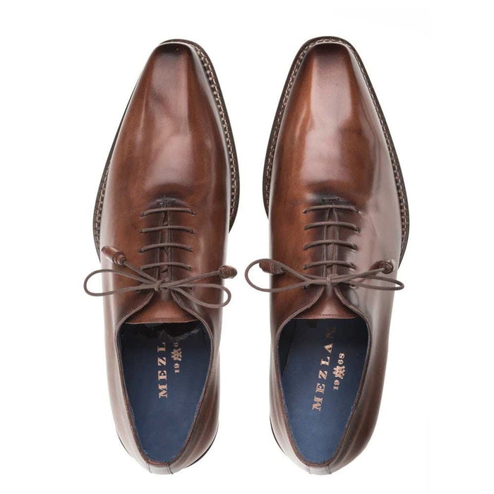 Mezlan Men's Enterprise Balmoral Oxford – Brown Leather Plain-Toe Dress Shoes