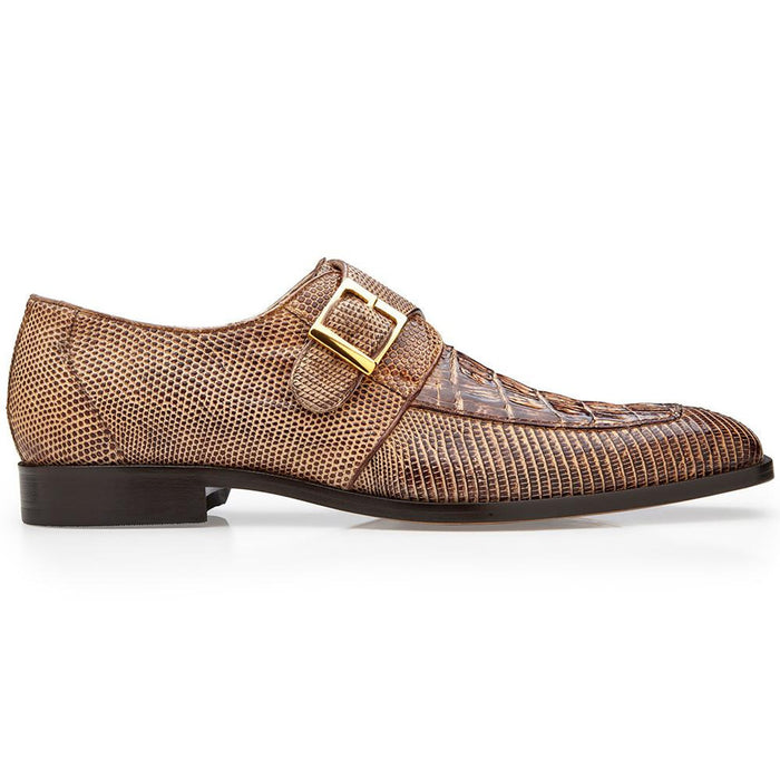 Belvedere Mens Espresso Monk Strap Shoe Crocodile Lizard Pablo - Image 2