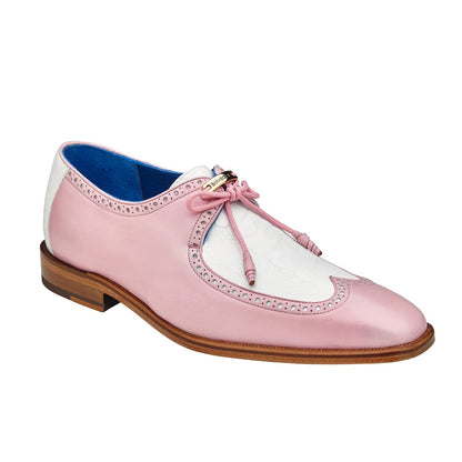 Men's Belvedere Etore Dress Shoe in Pink & White CLOSEOUT SIZE 9 | 9.5