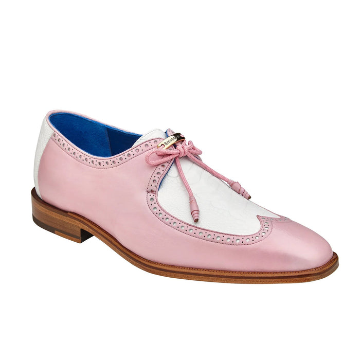 Men's Belvedere Etore Dress Shoe in Pink & White CLOSEOUT SIZE 9 | 9.5