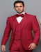 Extra Slim Fit Suit Mens Slim Fit Suit - Fitted Suit - Skinny Suit Ruby Red Tapered Fitted European Cut Suit