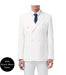 Ramses Collection - White Regular Fit Double Breasted 2 Piece Suit with Flexible Elastic Waistband