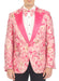 Men’s Drake Fuchsia Floral Tuxedo Blazer – Slim Fit Peak Lapel 1 Button Prom Dinner Jacket for Weddings & Formal Events