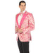 Men’s Drake Fuchsia Floral Tuxedo Blazer – Slim Fit Peak Lapel 1 Button Prom Dinner Jacket for Weddings & Formal Events