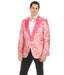 Men’s Drake Fuchsia Floral Tuxedo Blazer – Slim Fit Peak Lapel 1 Button Prom Dinner Jacket for Weddings & Formal Events