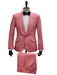 Mens Coral 2-Piece Slim Fit Suit – 1 Button Shawl Lapel with Flat Front Pants