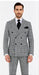 Men's Grey Glen Plaid Double-Breasted Suit – Classic Prince of Wales Check Two-Piece Set By Rossiman