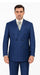 Mens Classic Wool Feel Double Breasted Glen Plaid Suit in Blue