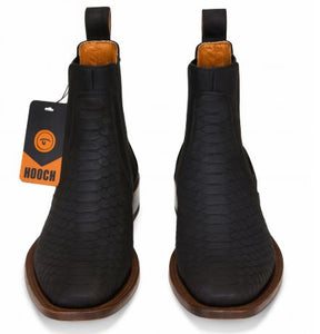 Black Python Print Short Cowboy Boots