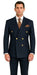 Mens Double Breasted Blazer - Wool Navy Blue Sport Coat With Gold Buttons