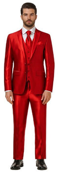 Sateen Flashy Suit - Red