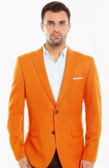  Linen Blazer in Orange