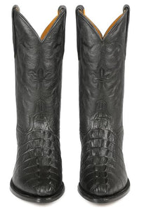 Black Crocodile Print Boots J-Toe
