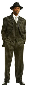Men's Bold Pronounce Pinstripe Three Piece Zoot Fashion Suit 1920's