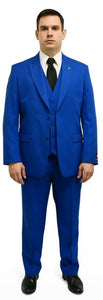 Mens Solid Royal Suit Brand 3 Piece Fashion Dress Suits