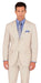Men's 2PC Summer Seersucker Modern Fit Suit in Tan Pinstripe