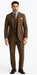 SKU#JA60731 Groomsmen Tweed Suit - Brown Herringbone Western Suit