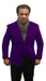 Single-Breasted Fully Lined Men's 2 Btn Notch Collar Velvet Purple