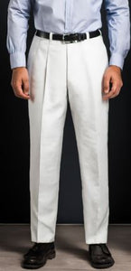 White Single Pleat Dress Pants